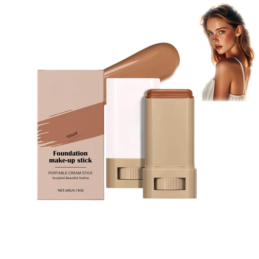 SHEBEEDO Beauty Balm Serum Boosted Skin Tint,Hydrating Tinted Moisturizer Foundation Stick, Solid Tinted Moisturizing Splendor Serum,Portable Contour Stick Natural Makeup for Women(Wheat/Bronze color)