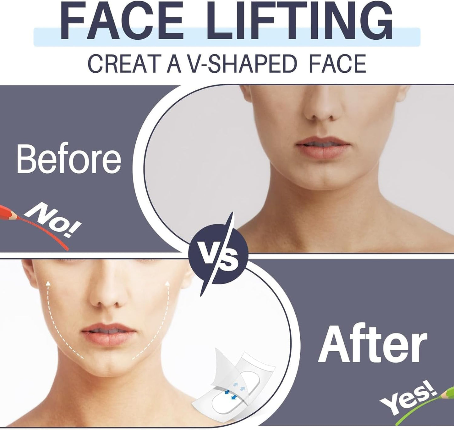 ZQUKAMZ Face Lift Tape,Face Tape Lift Invisible Waterproof Face Stickers, Instant Makeup Face Lift Tool, Face Lift Stickers for Concealing Wrinkles Double Chin Sagging Tightening Skin 40Pcs