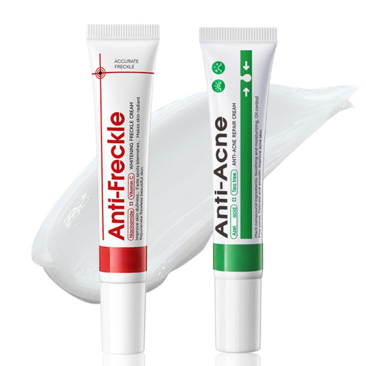 2PCS Anti-Freckle & Anti-Acne Face Cream Set – Dark Spot Corrector and Spot Treatment Cream – Brightening, Hydrating & Blemish Care for Clear Skin Facial Moisturizer with Vitamin C, Salicylic Acid