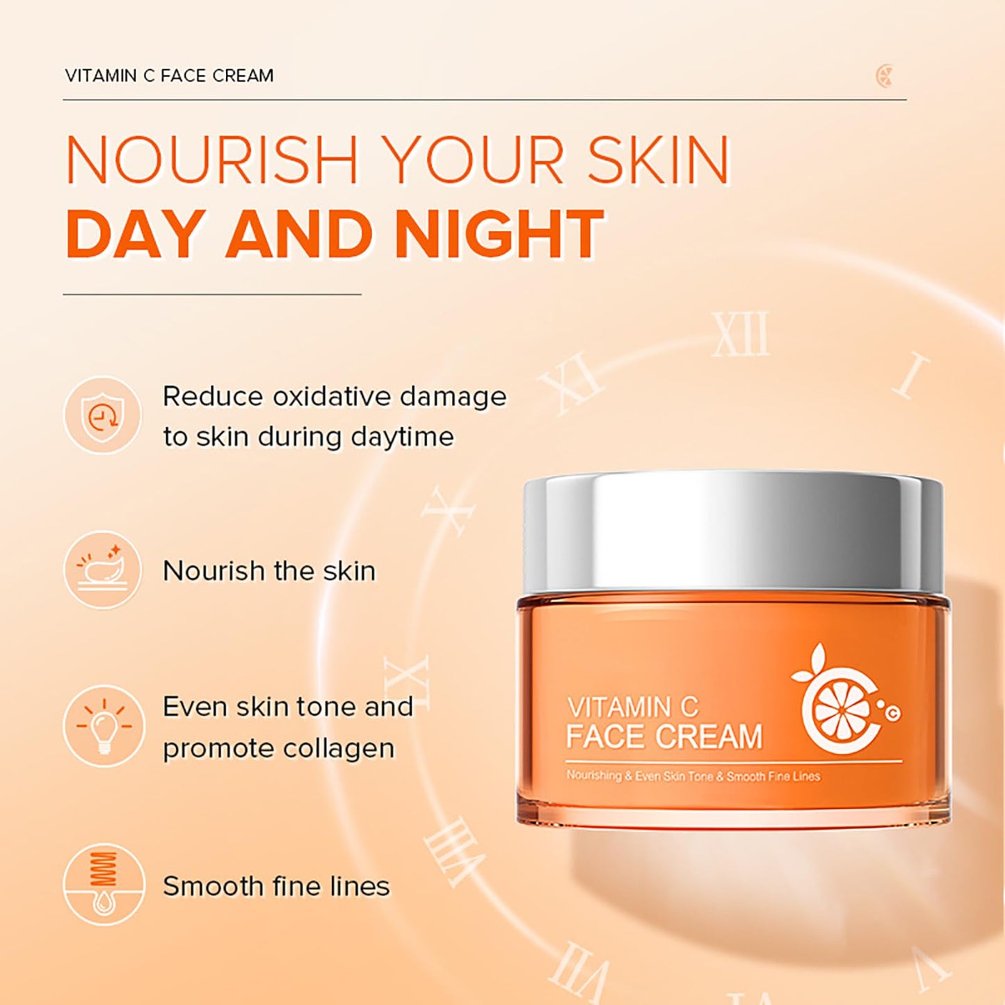 KKwoter Anti-Aging Vitamin C Moisturizer for Face - Day & Night Cream for Women & Men. Brightens & Evens Skin Tone, Boosts Collagen and Reduces Fine Lines. Effective Skin Care Solution