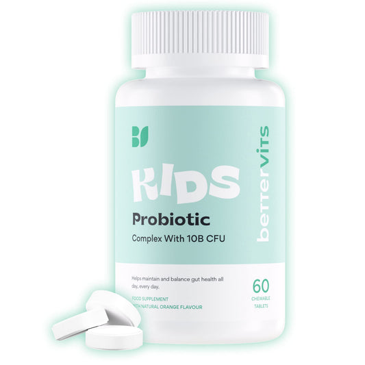 Bettervits Kids Chewable Probiotic | 10B CFU | 10-16 Year Olds | Includes Prebiotic | For Gut Health, Immunity & More