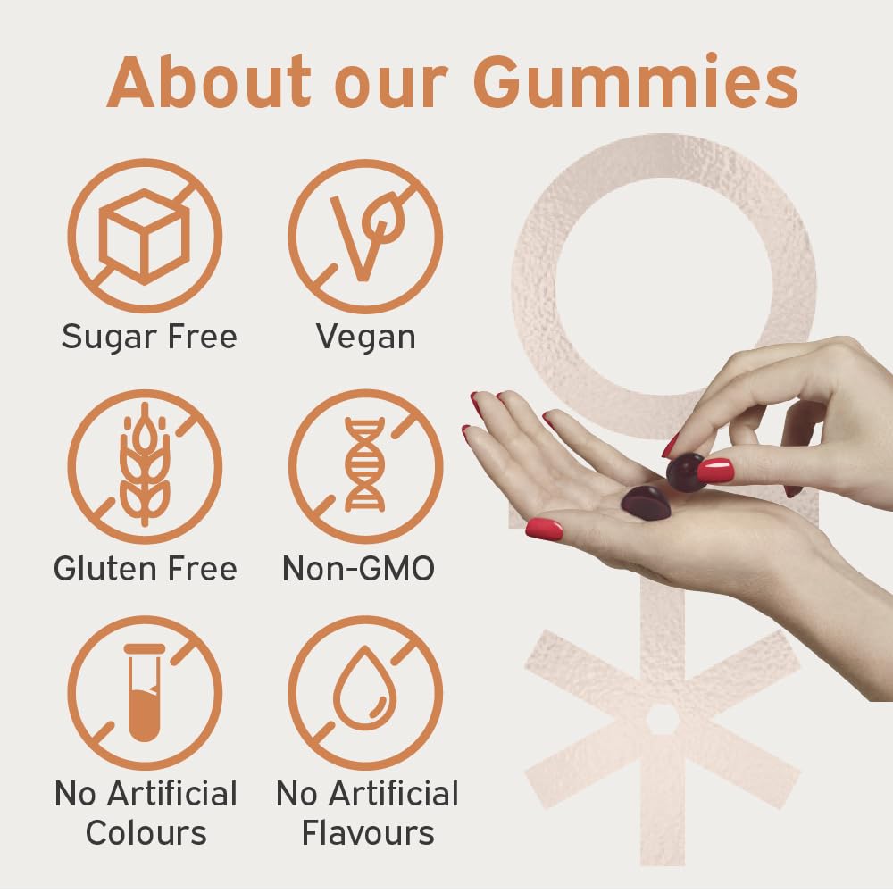 Nutriburst - Hair Skin and Nails Gummies - Biotin Zinc Vitamin E for Thicker Hair & Stronger Nails - Sugar Free Supplements - 60 Gummies 1 Month Supply - Suitable for Vegetarians & Vegans