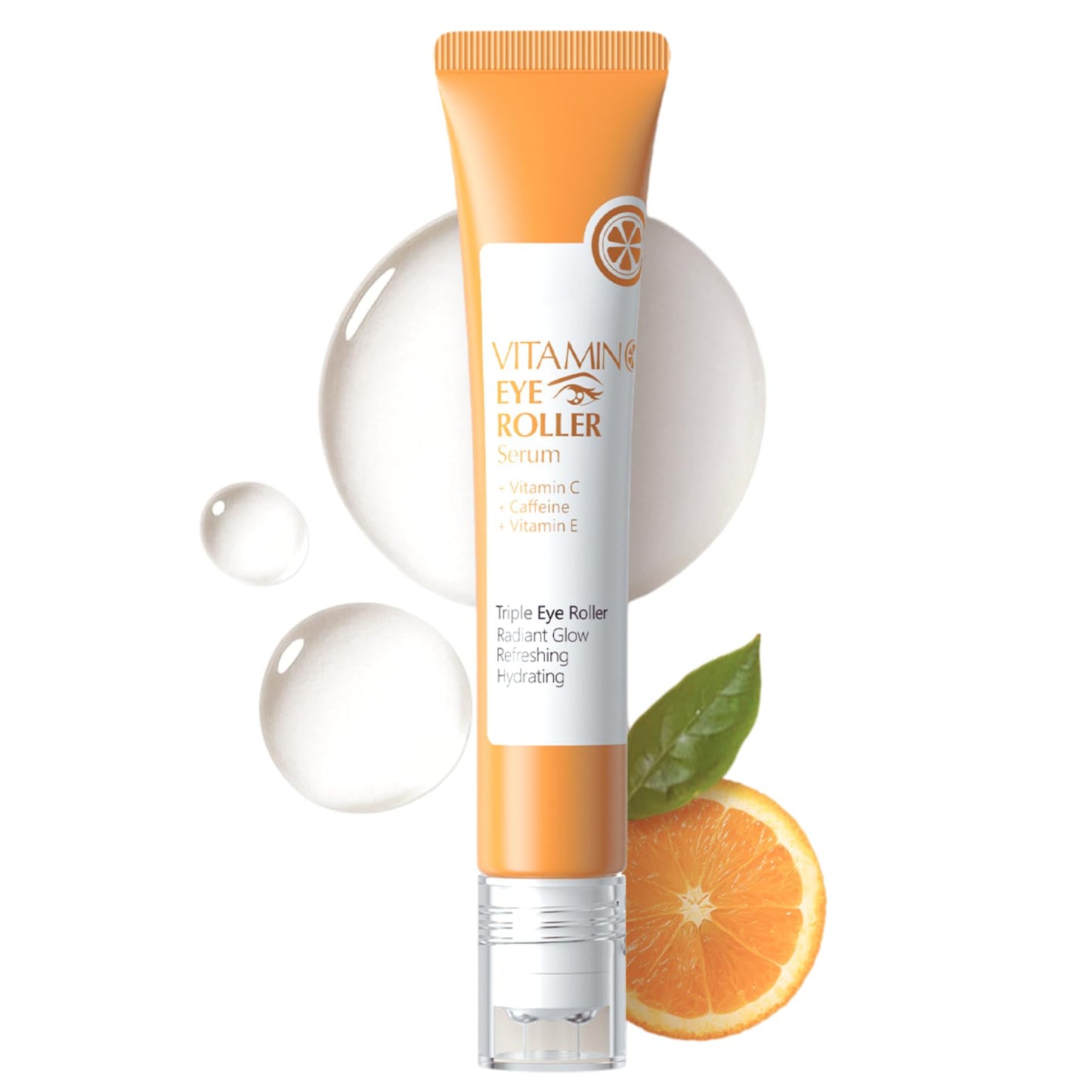 Vitamin C Eye Serum,Eye Bags Remover Women,Eye Roller for Dark Circles and Puffiness,Skincare for Dark Circles Under Eye Treatment Women,Liquid Eye Cream with Niacinamide,Caffeine