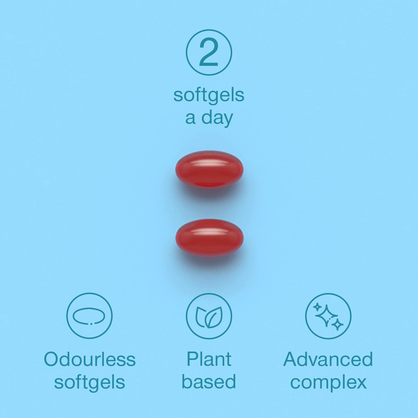 Vegan Omega 3 Capsules - High Strength DHA from Algae Oil 500mg - Algae Omega 3 Vegan with Flaxseed Oil, Astaxanthin, Vitamin E - 60 Easy to Swallow Softgel Tablets - Sustainable Vegetarian Supplement