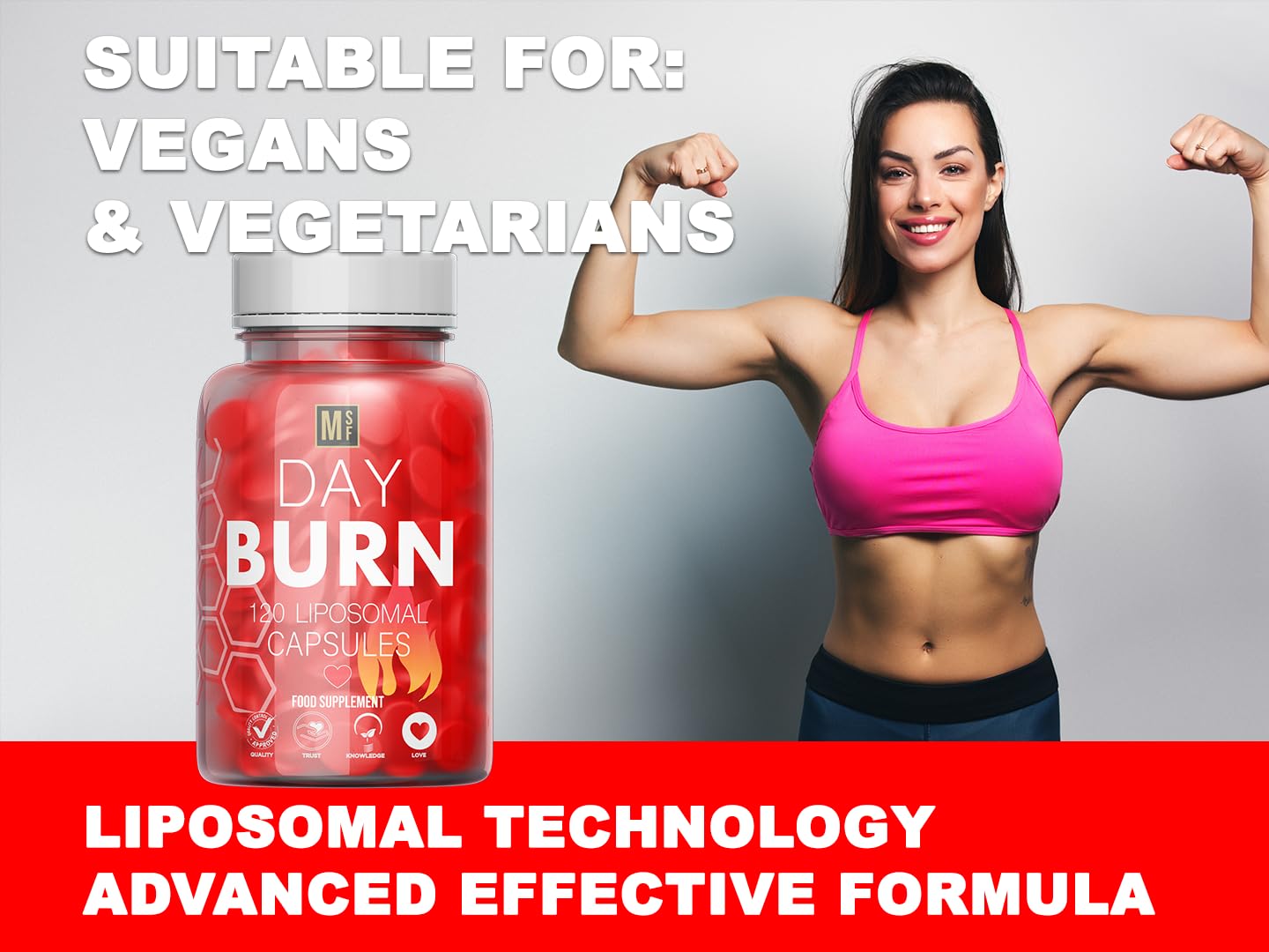 MetaSuperfoods Day Burn 120 Liposomal Capsules for Women and Men 60 Days Supply | Vegan | High Strength, Size Management | 50% More Capsules Than Other Brands