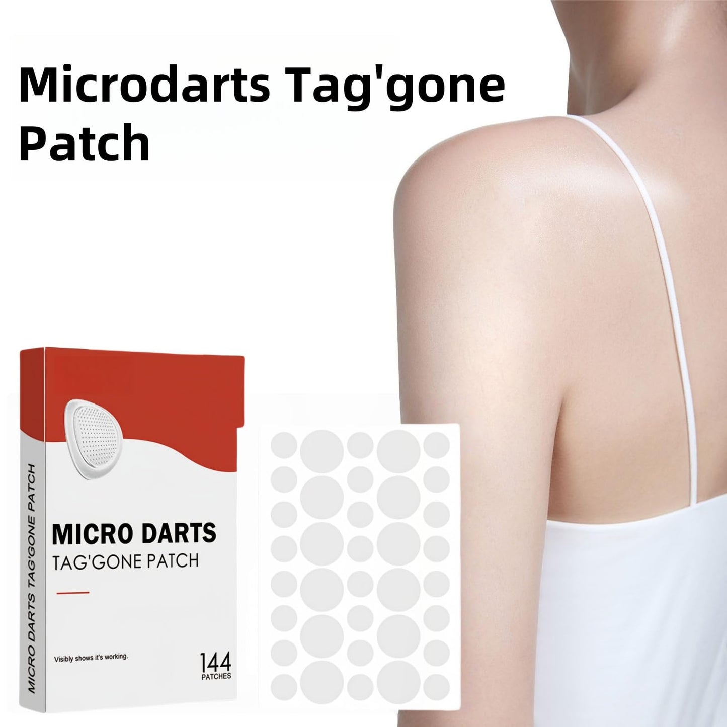 SingHao 144 Pcs Microdarts Tag'gone Patch,Pimple Patches,Spot Patches,Acne Treatment,Invisible Blemish Cover Spot Sticker,Patches Pimple Stickers Acne Dots,Pimple Spot Stickers Day&Night Use(144Pcs/box)