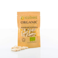 vegishake Organic Ashwagandha Withania Somnifera Indian Ginseng Winter Cherry HPMC Capsules 1000mg Vegan Halal Kosher (90 Capsules)