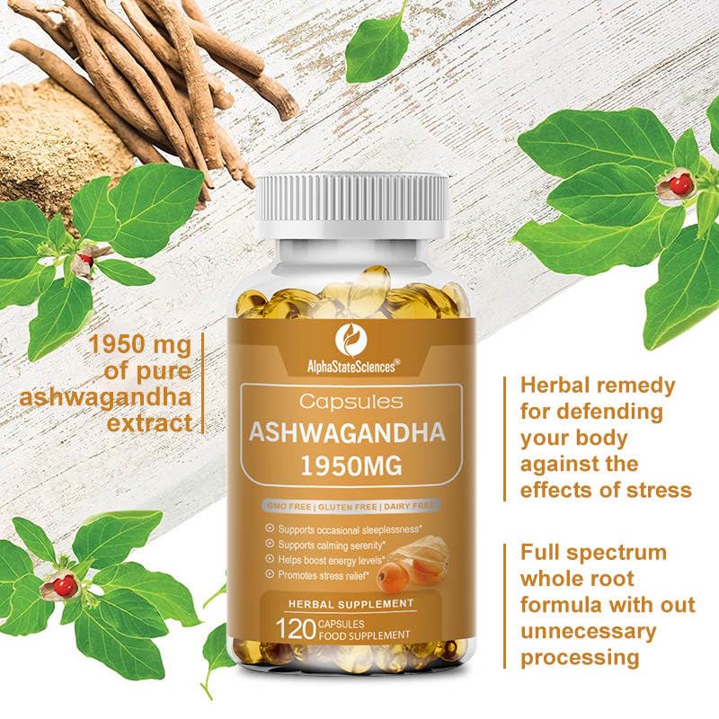 AlphaStateSciences ZenBlend Ashwagandha + Black Pepper Boost: 120 SoftGels, 2-Month Supply for Stress Relief & Immune Support, 1950mg Ashwagandha + 5mg Black Pepper Extract