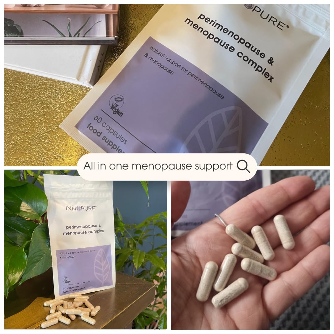 INNOPURE Perimenopause & Menopause Supplements (4 Month Supply) Hormone Balance for Women, All-in-One Complex with Natural Plant Estrogens - Easy to Swallow Capsules, UK Made