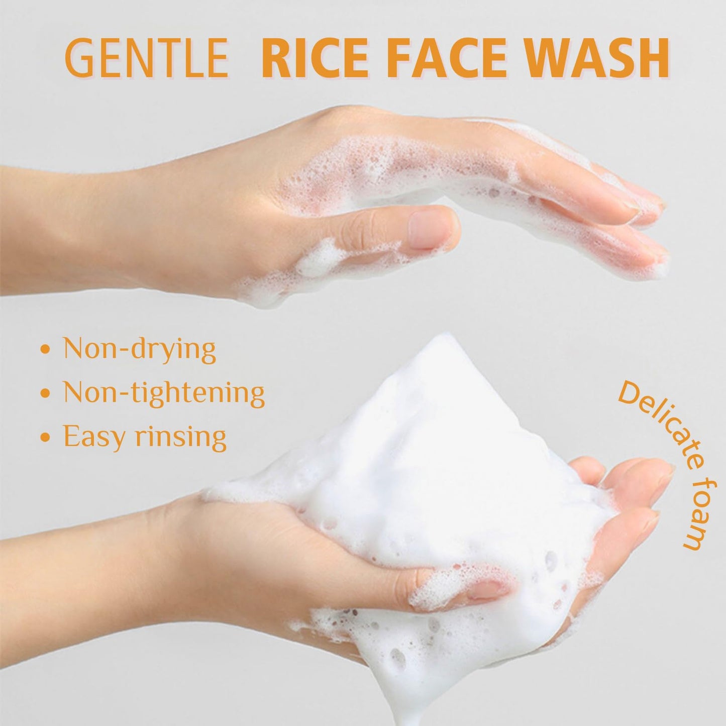 Trendyfave Rice Facial Cleanser, Rice Face Wash With Vitamin E, Moisturizing Cleanser For Dry Skin, Korean Skincare Deep Pore Cleansing, Exfoliating Scrub Cleanser