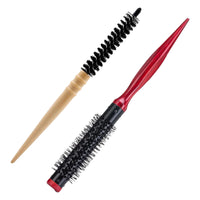 Katslyn 2PCS Small Round Hair Brush,Small Round Brushes for Blow Drying,Portable Thin Hair Brush,Natural Wood Handle,Anti-static,for Men Women Straightening,Curling,Short Hair,Thin Hair