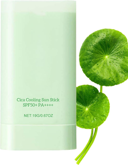 IZBEAUVO Cica Cooling Sun Stick, Centella Face Sunscreen Stick, Sun Cream SPF 50+ PA++++, Centella Sun Block Sticks for Face, SPF 50 Face Moisturiser