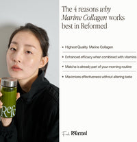 Reformed Collagen Matcha Powder - Marine Collagen & Matcha Powder with Functional Mushrooms - Boosts Skin Elasticity, Supports Focus & Digestion - Enhanced w/ 21 Vitamins/Minerals - 286 g