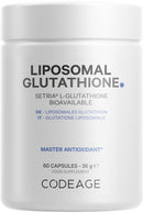 Codeage Liposomal Glutathione Supplement - Pure Reduced Setria L Glutathione Skin - Nano Encapsulated Glutathione Powder Pills - Phospholipids - Antioxidant Complex - Vegan, Non-GMO - 60 Capsules