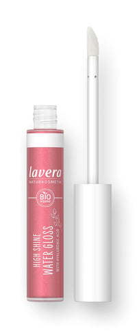 lavera High Shine Water Gloss - Pink Lagoon 04 - Intense colour & shine - light texture - Up to 6 hours hold - Vegan - Natural cosmetics (1x 13,5 g)