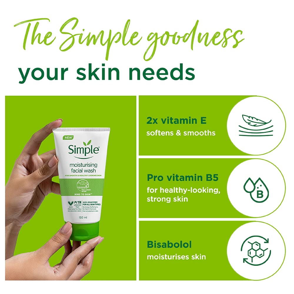 Simple Moist Foam Face Wash, 150 ml, single unit