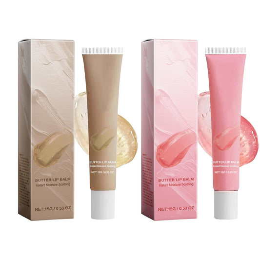 Sum-mer Fridays Lip Butter Balm, 2pcs Summer Lip Balm Vanilla,Lip Balm Cherry,Lip Gloss, Lip Balm Set Conditioning Lip Mask for Dry and Chapped Lips,Moisturizing and Shining