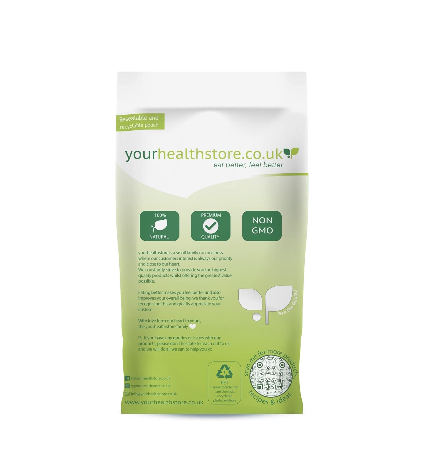 yourhealthstore Premium Sunflower Lecithin Powder 100g, Non GMO, Gluten Free, (Recyclable Pouch)