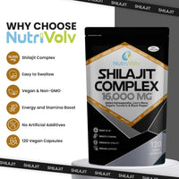 Shilajit Complex 16,000mg Capsules | 120 Days Supply | 60% Fulvic Acid | Added Ashwagandha, Lions Mane, Turmeric and Black Pepper | High Strength Himalayan Shilajit