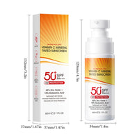 GUOUURR Vitamin C Tinted Sunscreen SPF 50 - Face & Body Moisturiser for Women | Skin Tint, Facial Sunscreen & Sun Cream | Tinted Moisturiser with SPF 50, Lightweight & Non - Greasy Formula