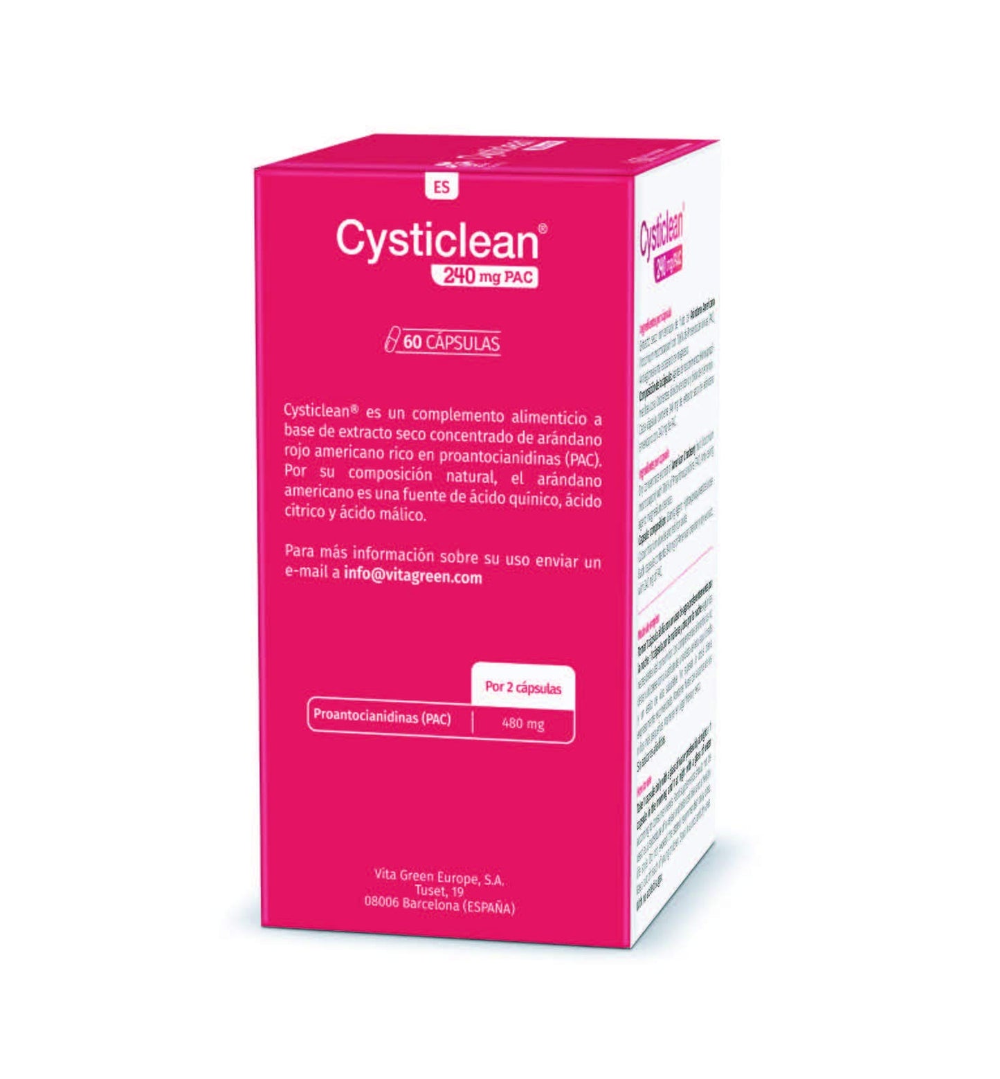 Cysticlean Health of Urinary System, 60 Capsule Suitable for Vegetarian, 240 mg PAC