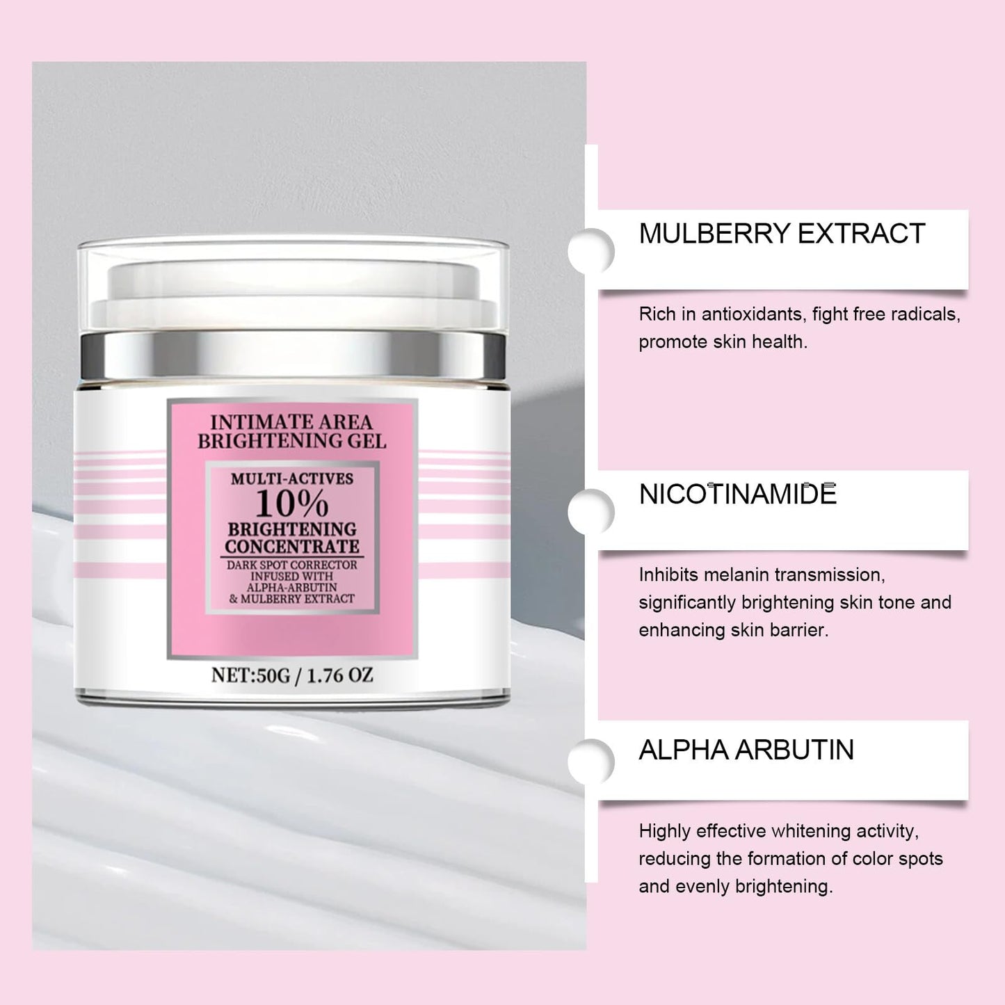 Shefave Intimate Area Brightening Gel, Brightening Body Lotion, Skin Lightening Cream for Dark Skin, Skin Bleaching Cream, Dark Spot Corrector, Body Moisturiser for Men & Women, Brighten Uneven Skin Tone