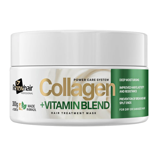 Renew Hair Professional Collagen Plus Vitamin Blend Hair Treatment Mask, 300g, Deep Moisturisation, Improved Hair Elasticity and Resistance, Prevents Split Ends, For Dry or Damaged Hair