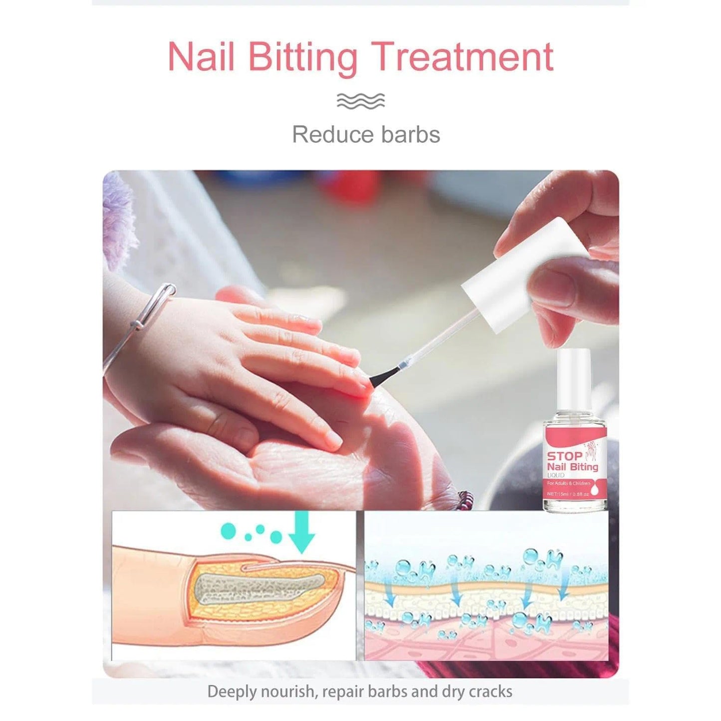 Stop Biting Your Nails with Fast, Clear Varnish with Treatment Benefits for Adults & Children,Acting Anti Nail Biting Nail Polish, Prevent Nail Biting with Easy Application