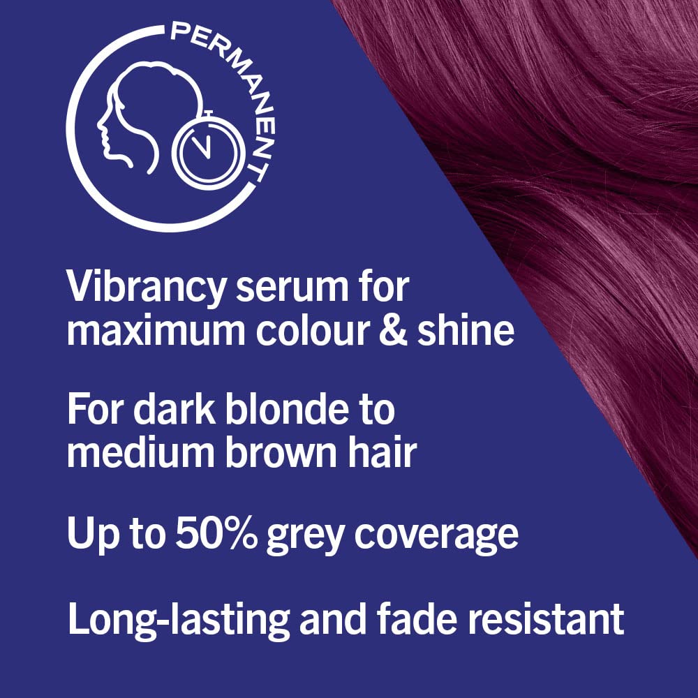 Schwarzkopf LIVE Intense Colour, Long Lasting Permanent Purple Hair Dye, With Built-In Vibrancy Serum, Up To 50% Grey Coverage, Cyber Purple 046