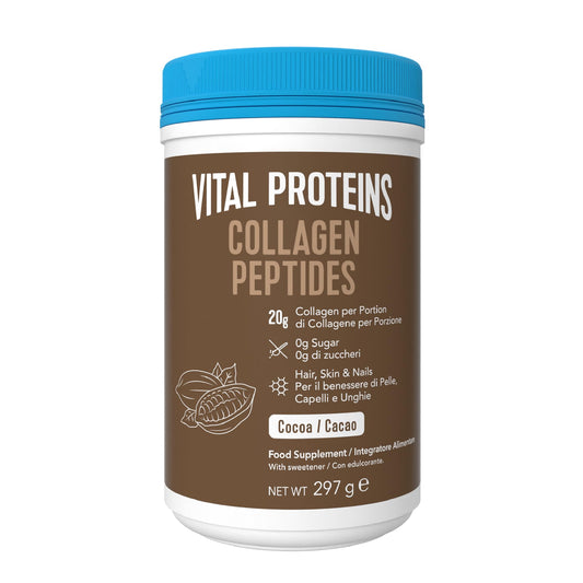 VITAL PROTEINS Vital Proteins Collagen Peptides Powder, Supplement (Type I, III), Cocoa Flavor, Hydrolyzed Collagen, for Skin Hair Nail Joint, Dairy and Gluten Free, 20g per Serving, 297g 1 Pack