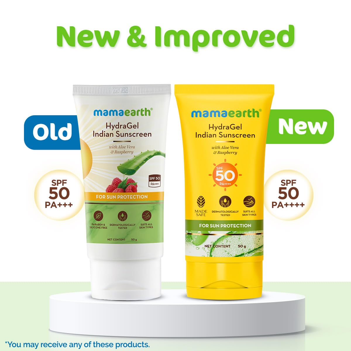 MAMAEARTH Mamaearth HydraGel Indian Sunscreen SPF 50, With Aloe Vera & Raspberry, for Sun Protection 50 g (Pack of 1)