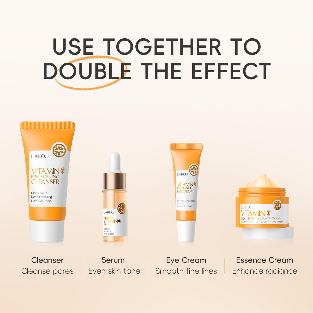 Vitamin C Skin Care Sets & Kits, Skin Care For Teenage Girls, Skin Care Set For Pamper Teenage Girls Gifts,Facial Kit,Skincare Set,Cleanser, Serum,Cream,Eye Cream
