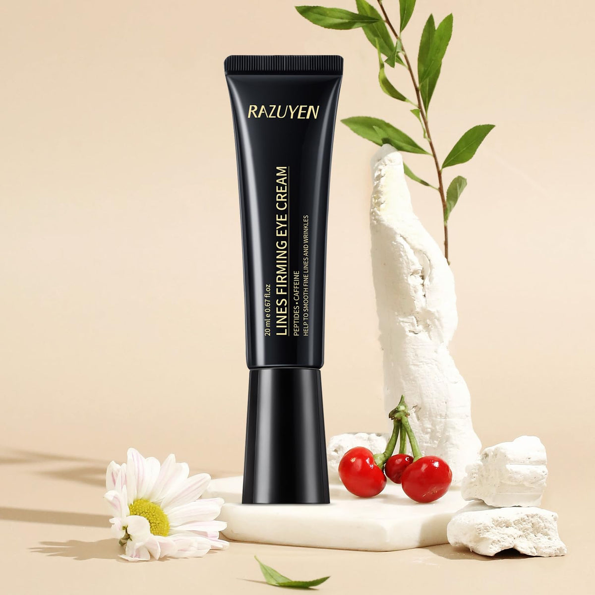 RAZUYEN Under Eye Cream For Dark Circles, Puffiness and Wrinkles, Hyaluronic Acid + Peptide + Caffeine Eye Cream Anti Aging, Hydrating Eye Care, 20ml/0.67 fl oz