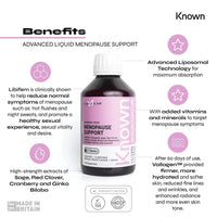 Known Advanced Menopause Support Liquid Bottle - Libifem® & Vollagen® - Supports Menopause Symptoms - Natural Orange & Honey Flavour - 14 Servings