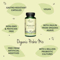 Probiotics & Prebiotics Vegavero® | 100% Organic | 10 Strains (Lactobacillus + Bifidobacterium) | 4 Billion Active Bacteria & Inulin from Agave | 90 Vegan Capsules | NO Additives
