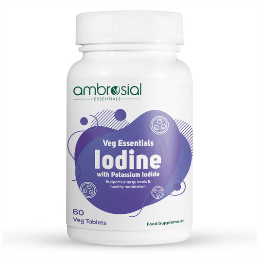 Ambrosial Iodine Supplement 5000mcg with 7500 mcg Potassium Iodide| High Strength Iodine Tablets | Natural Source of Iodine from Potassium Supplements & Iodide Tablets (Pack of 1-60 Tablets)