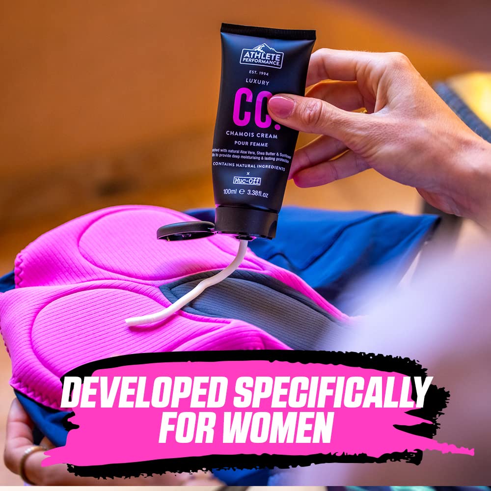 Muc Off Muc-Off Luxury Womens Chamois Cream, 100ml - Cooling Anti Chafing Cream, Ultra-Hydrating Moisturiser - Chamois Cream for Cyclists, Runners, Athletes