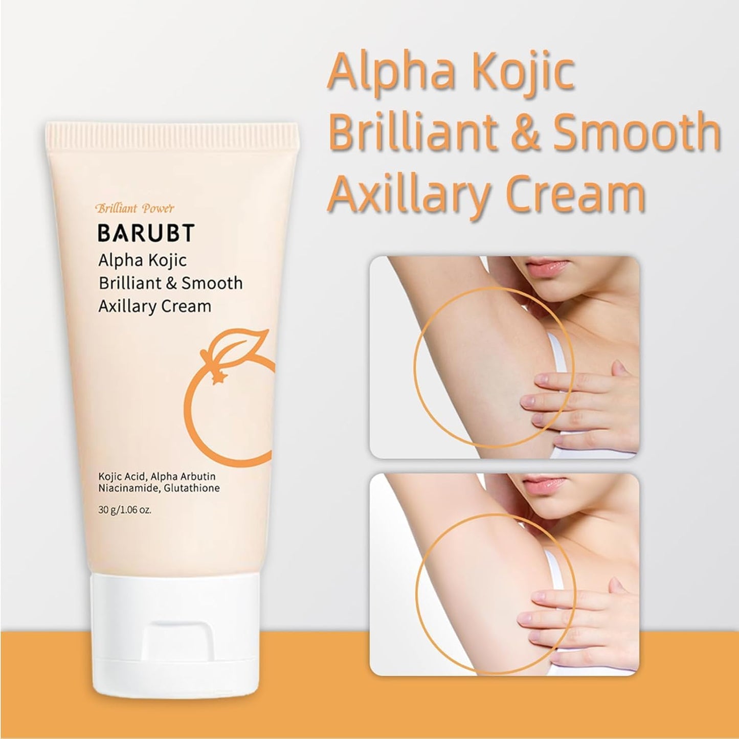 Kojic Acid Underarm Whitening Cream – Reduce Black Armpits, Knees, Inner Thighs, Bikini & Intimate Areas. Fast-Absorbing, Reduces Odor & Smooths Skin