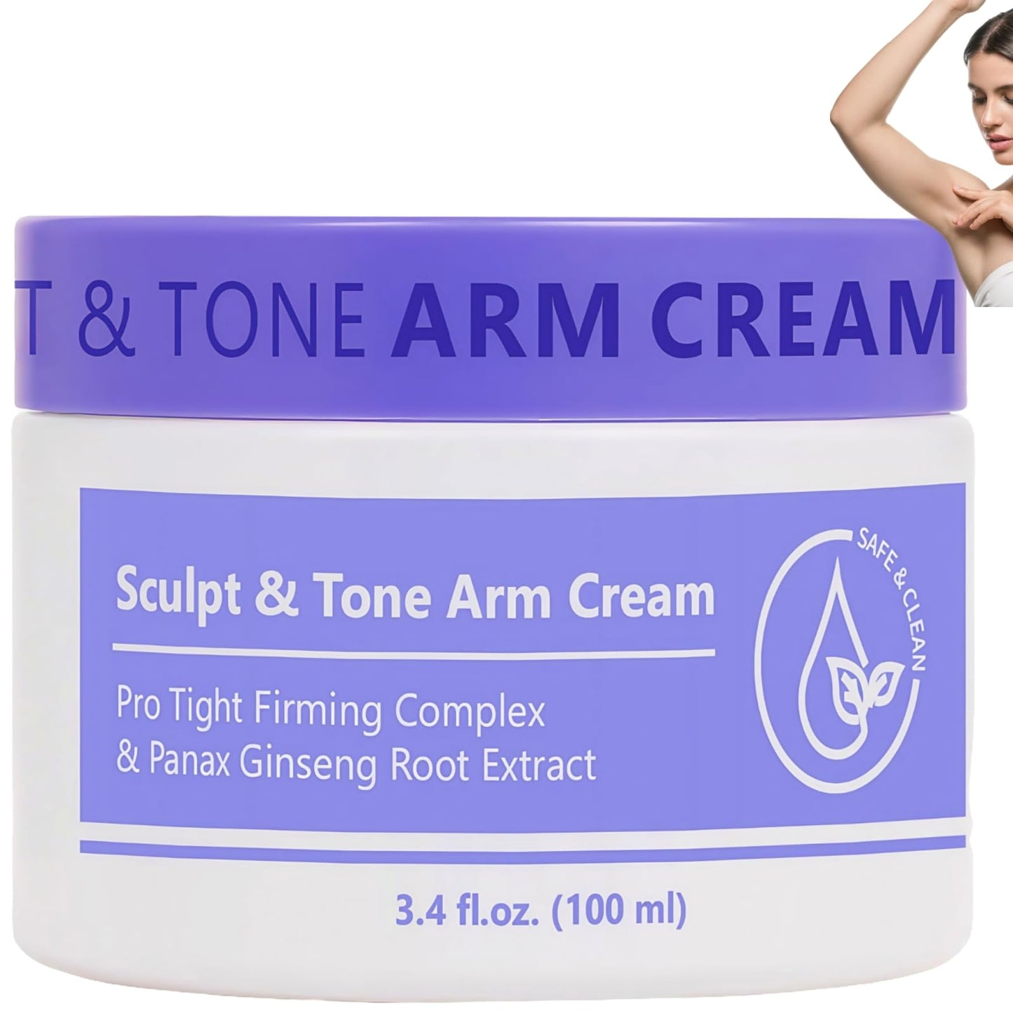 SEMECOMER Sculpt & Tone Arm Cream, Skin Tightening Cream Body, Firming Creams for Loose Skins, Skin Firming Body-Cream, Arm Lift Creams - Deeply Moisturize & Shape for a Sleeker Skins, Smooths Wrinkles - 100ML