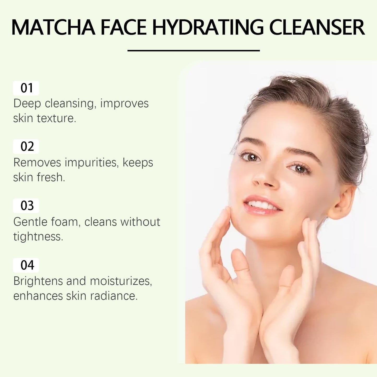 Xunzhi Matcha Hydrating Cleanser,Face Cleanser,Non Stripping Daily Face Wa/sh,Exfoliating Fa/ce W/as/h,Hydrating Gel Cle/anser,F/ace Wa/sh Women,Fac/e Wa/sh for All Skin Types,Facial Clean/ser