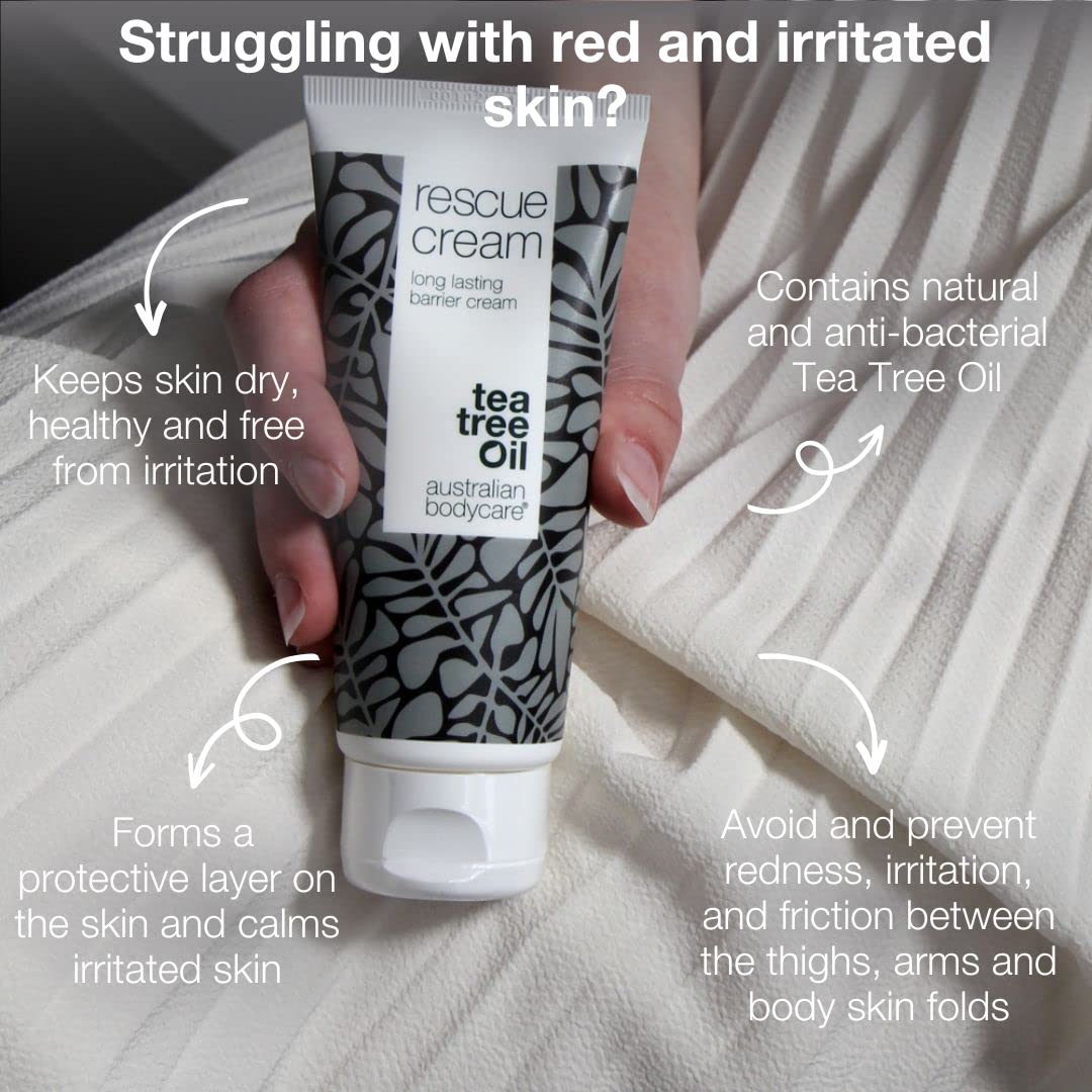 tea tree oil australian bodycare Australian Bodycare Rescue Cream for Sore Skin | Anti Redness Cream for Sore Bum | Bedsore Treatment | Healing Cream for Wounds & Nappy Rash | Barrier Cream for bedsores | 100ml
