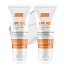 ISBEAUSOLS 2pcs Sunscreen Spf 100 - Face Sunscreen - Waterproof Spf 100 Moisturiser for Body Care - UVB/UVA Protection Sun Cream Spf 100- Factor 50 Face Cream anti Wrinkle Prevent Sunburn&Tanin