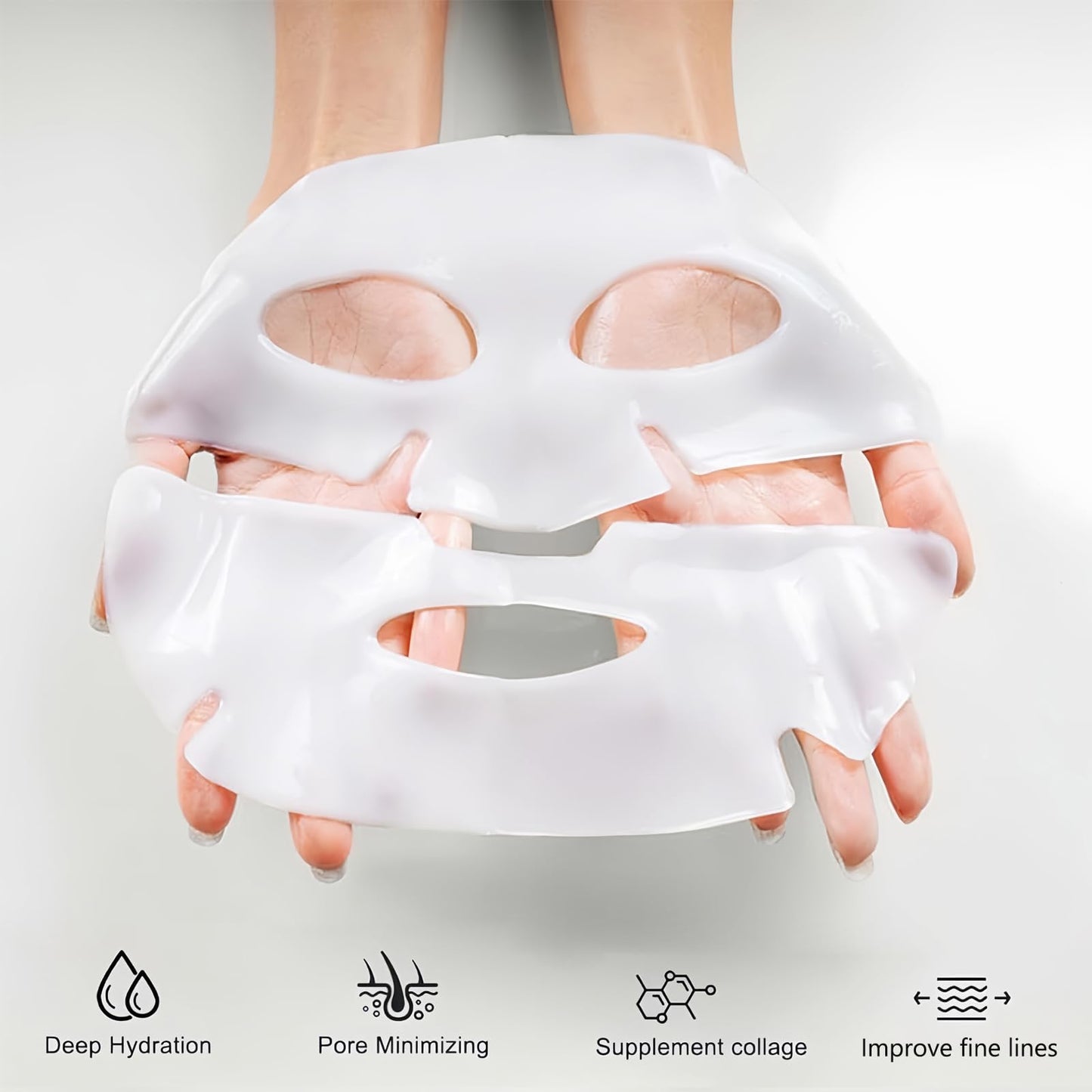 Wormeer 4PCS Collagen Face Mask - Face Masks Skincare for Deep Hydration & Firming - Glass Skin - Collagen Overnight Peel-Off Mask to Improve Fine Lines