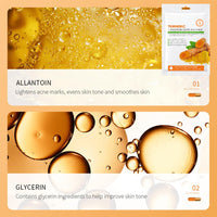 YUYUE-YY 5 Pcs Face Mask Set Turmeric Face Mask, Sheet Mask Skincare for Acne, Dark Spots and Wrinkles, Skincare for Cleanse Face, Shrink Pores and Nourish Skin Even Skin Tone Skin Oil Balance