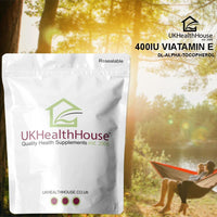 UKHealthHouse Premium - Vitamin E 400iu Capsules x 180 - Anti-Oxidant, Gluten Free, Dairy Free, Highly Absorbable, Skin Support