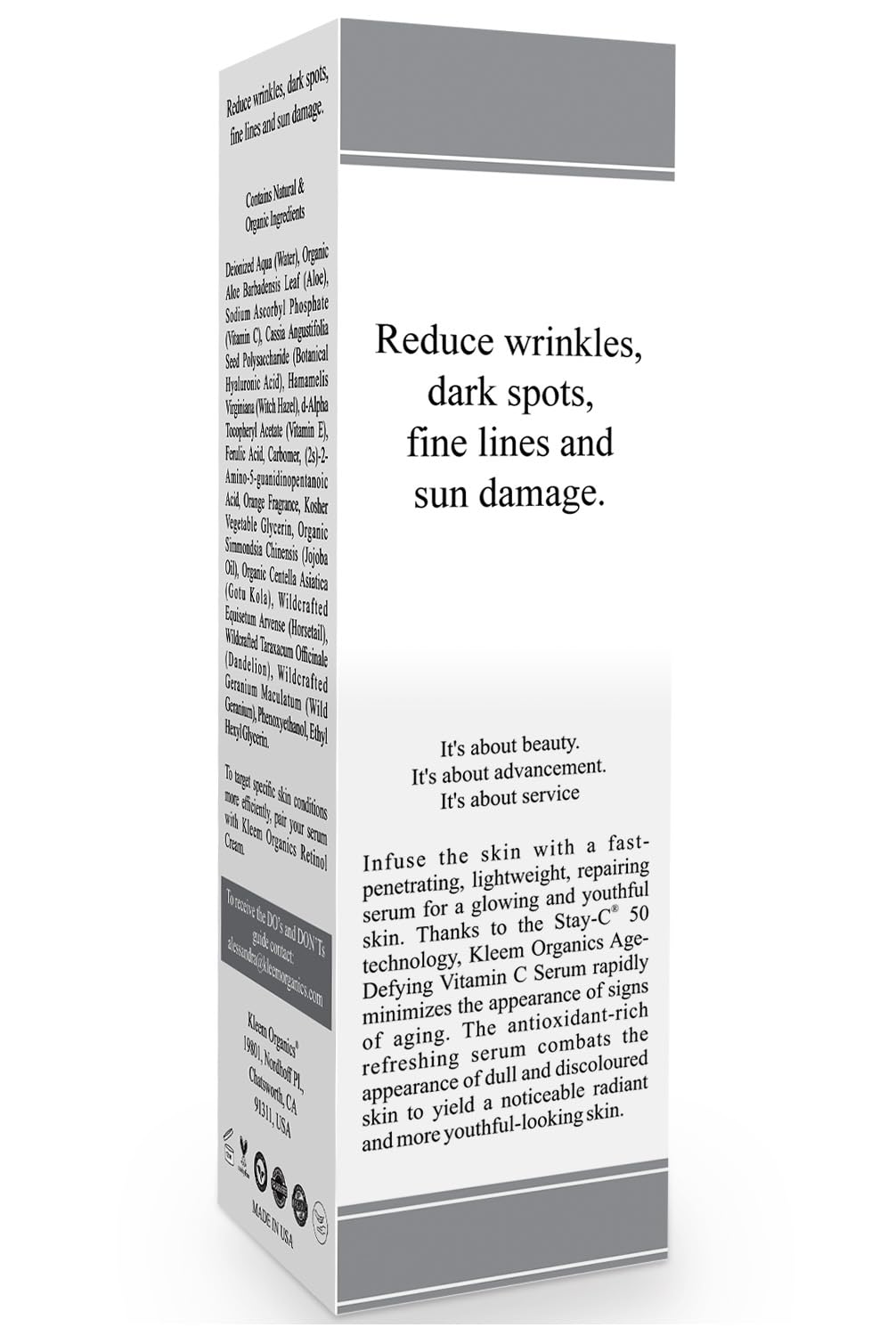 KLEEM ORGANICS Kleem Organics Vitamin C Serum for Face with Hyaluronic Acid & Vitamin E - Firming Anti Aging Vitamin C Face Serum for Women to Boost Collagen, Reduce Wrinkles, Acne Spots, Dark Spots & Sun Damage