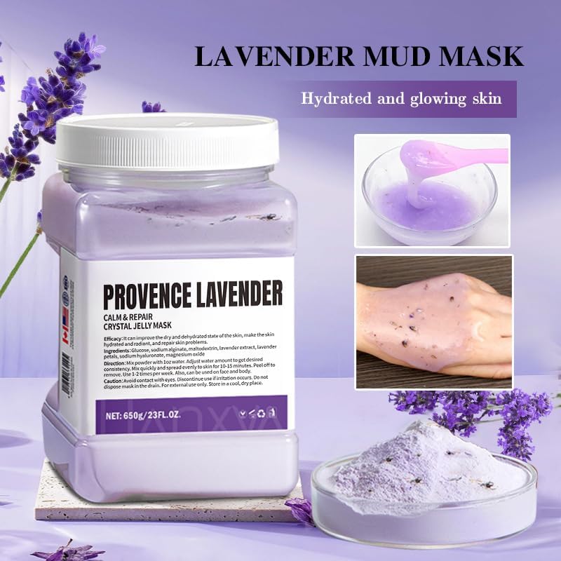 ChicNana Jelly Face Mask Peel Off Powder 650g Moisturizing and Hydrating Repair and Smooth Skin Care for Home Salon Spa (Lavender)