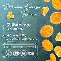 Known Vegan Creatine Gummies On-The-Go Pouch – 4500mg Creatine Monohydrate – Orange Flavour – 28 Gummies 7 Days Supply – Third-Party Tested