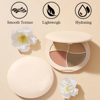 GEEWHILE Cream Concealer Full Coverage Palette, 4 Colour Concealer Makeup Palette Blendable Shades Cream Contour Palette, Silk Texture Waterproof Concealer Corrects Dark Circles Red Marks Scars