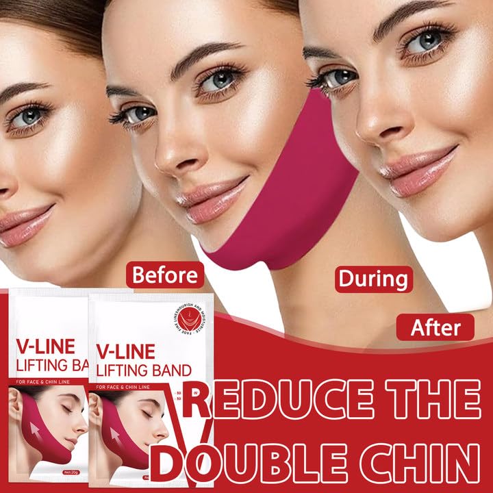 5 Pieces Double Chin Lifting Mask,Chin Lift Mask, Easy to Use Ear-Hanging Design, Shaping and Tightening Jawline, Moisturizing and Lifting, Beauty Tool Suitable for Face and Neck